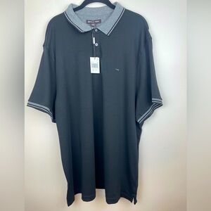 MICHAEL KORS Men's Greenwich Cotton Polo Shirt Black Size 2XL Classiccore
